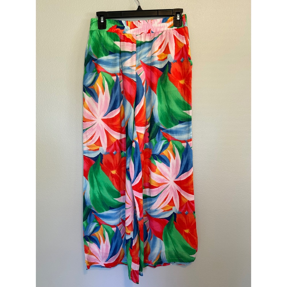 Z Supply Tropical Wide Leg flowy Pants S Floral Palm Print Resort Wear
Vacation